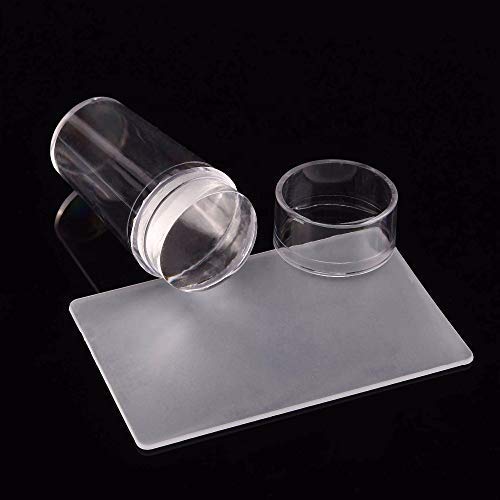 ARAA PAVA Soft Silicone Jelly Nail Stamper & Scraper Set - Professional Nail Art Tool Kit with Lid & Large Scraper for DIY Nail Stamping Plates - Perfect for Salon, Home Manicure & Nail Art Enthusiasts (1 Pack)