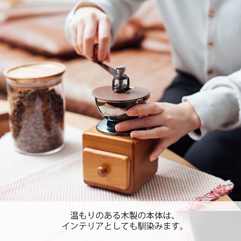 HARIO MMR-2 Manual Coffee Grinder - Compact Hand Crank Mill for Espresso, French Press & Pour Over - Portable Brown Coffee Bean Grinder for Home, Office & Travel