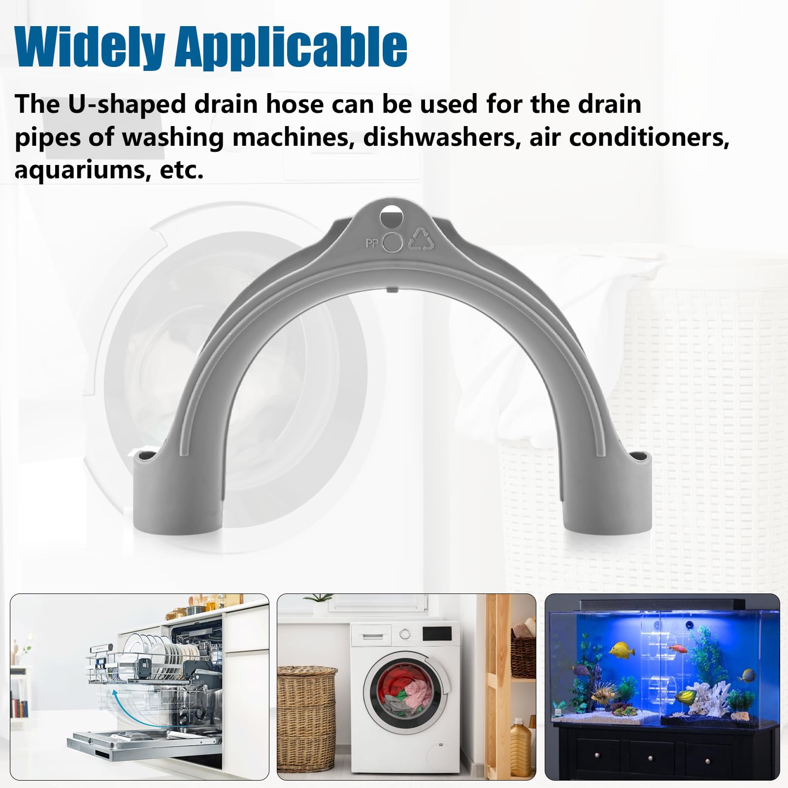U-Shaped Washing Machine Drain Hose Holder - Universal Fit for Washer & Dishwasher - Perfect for Laundry Room Organization