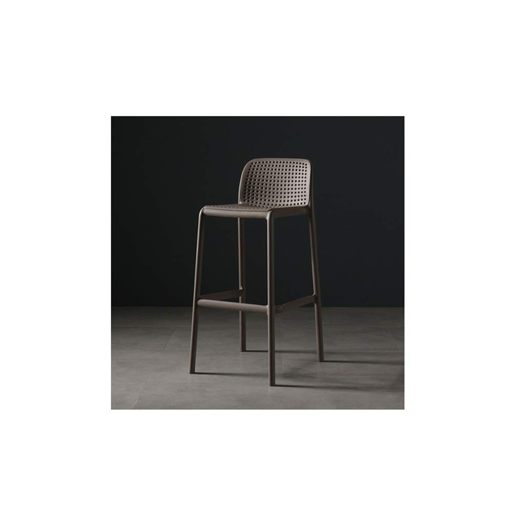 Modern Simple Bar Stool - LRZS High-Footed Counter Chair with Backrest, Brown Wooden Bar Stool for Kitchen Island, Home Bar, Restaurant & Office Reception Desk