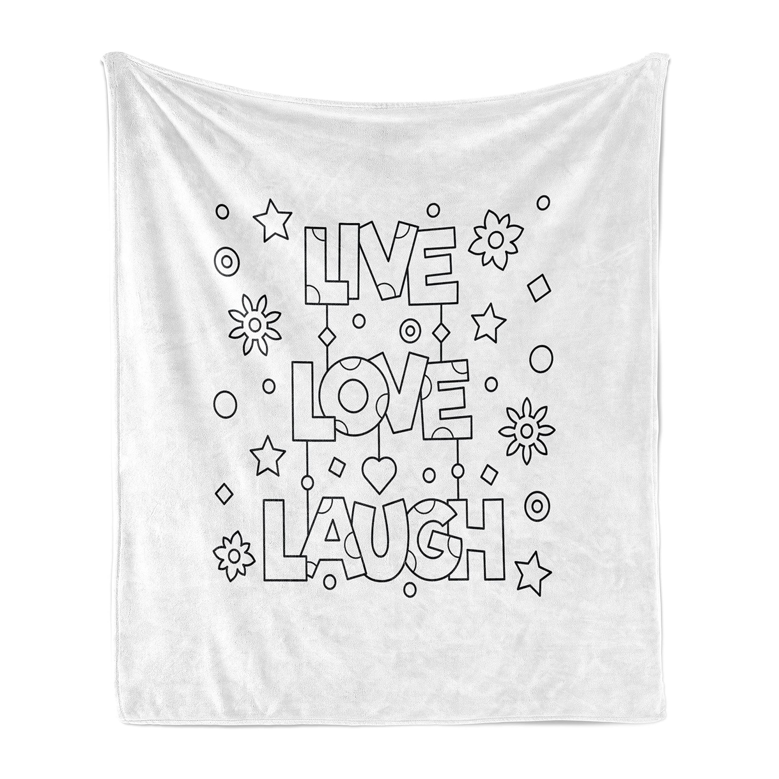 Ambesonne Live Laugh Love Flannel Fleece Throw Blanket - 50