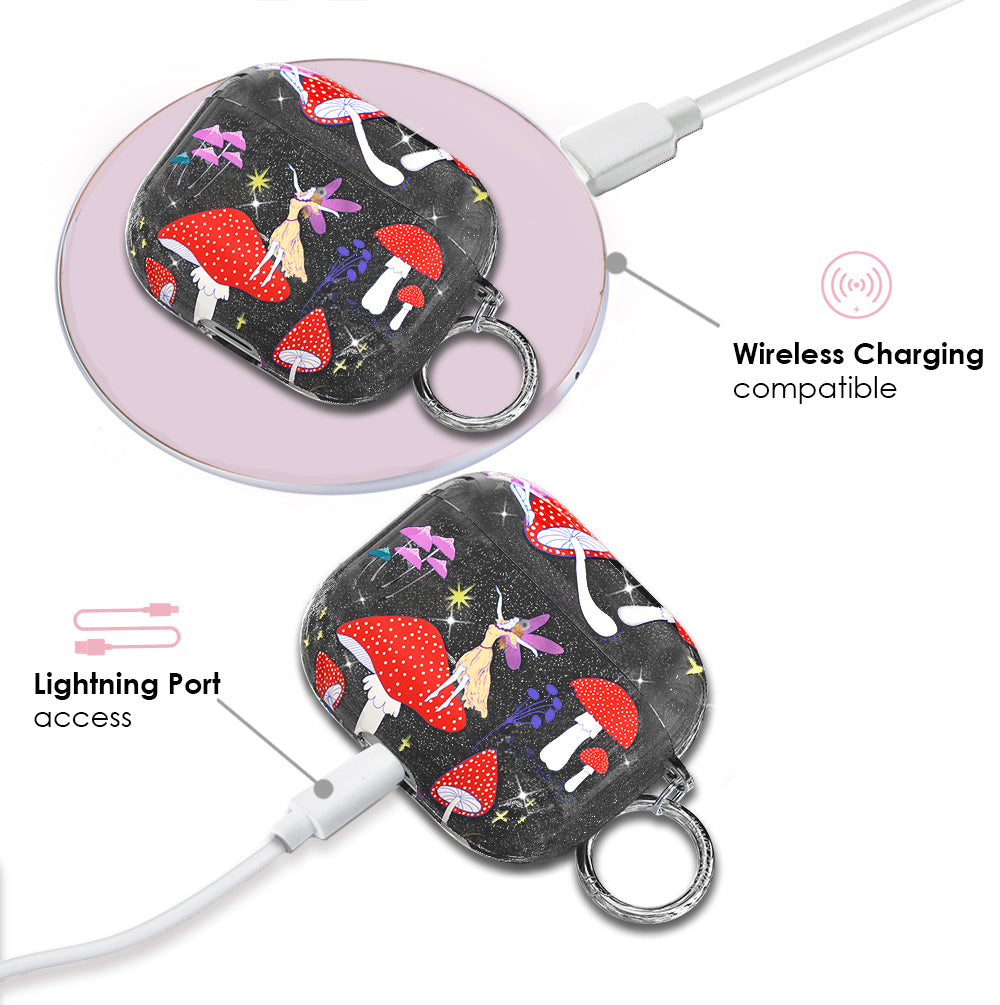 Mystic Mushrooms AirPods Case - Protective Cover for AirPods 1/2/3 & Pro - Cute & Durable Design for Daily Use, Travel & Gym