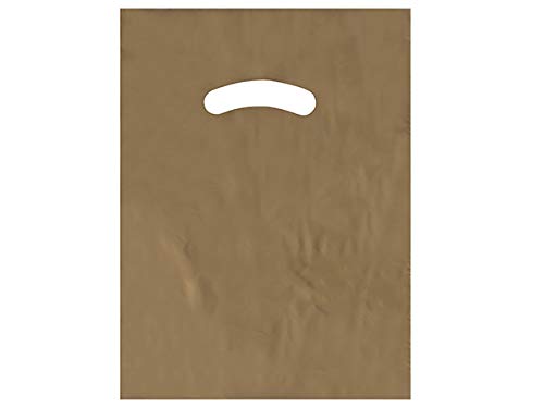 Premium Gold Super Gloss Merchandise Bags 9x12 Inches - 1.25 Mil Thick Recycled Plastic Bags (Pack of 1000) - WRAPS-SG0GO - Perfect for Retail Packaging, Gift Bags & Boutique Shopping Bags