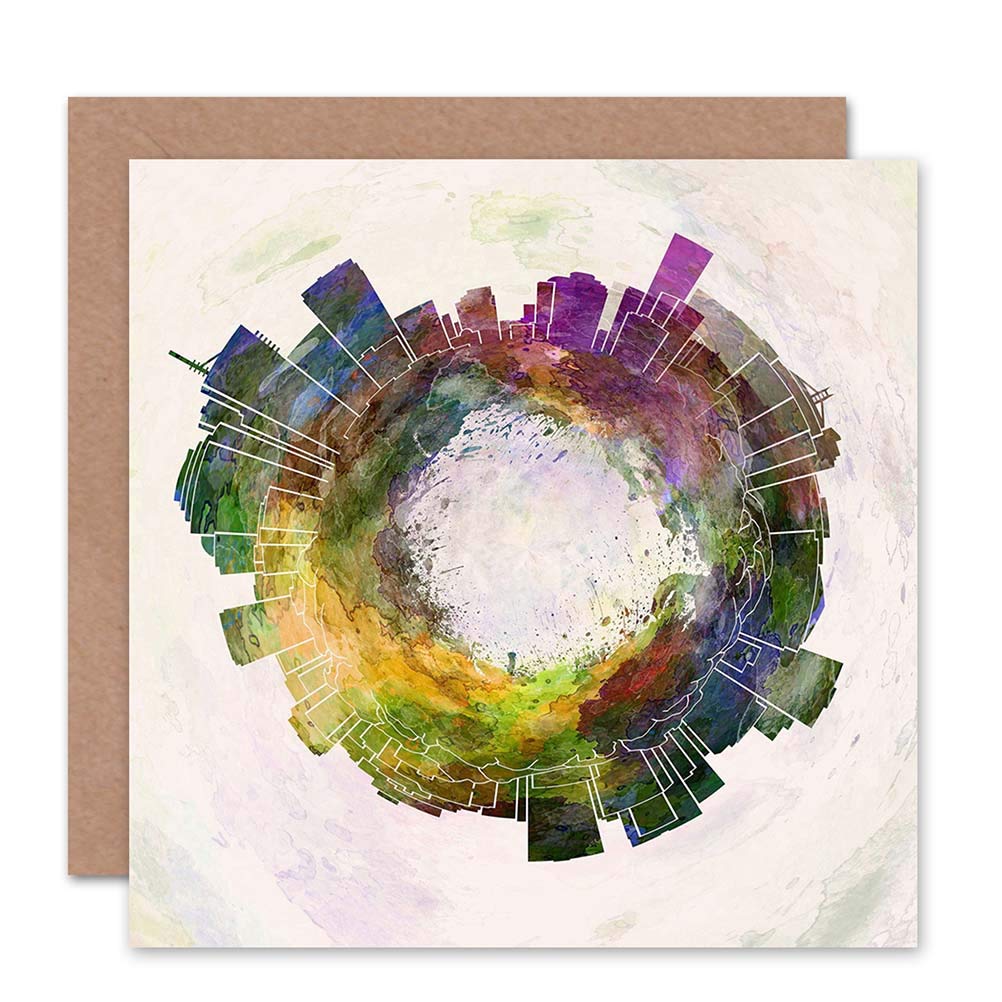 Wee Blue Coo Brisbane Australia City Skyline Greeting Card - Perfect Gift for Travel Lovers & Home Decor