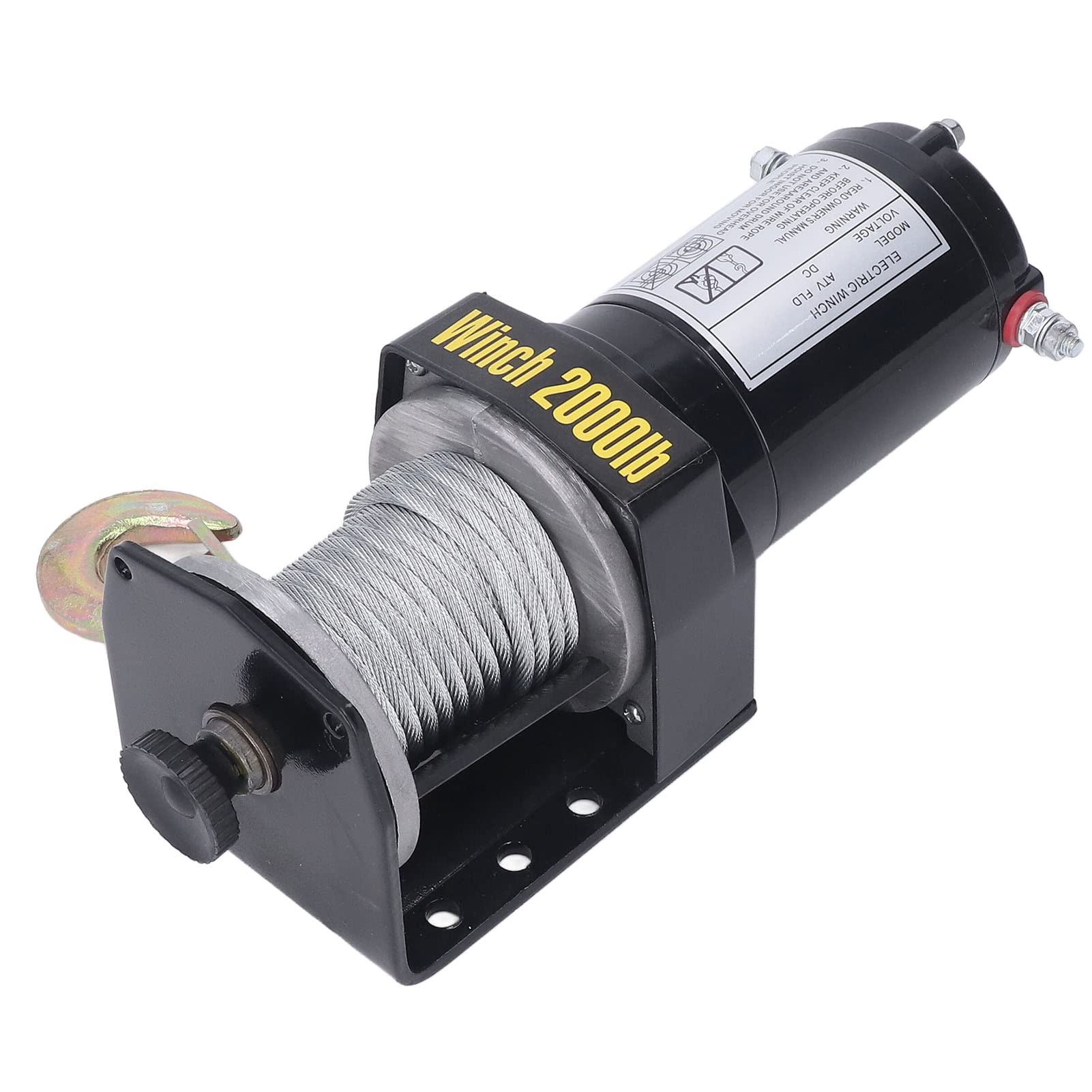 24V 2000lbs Electric Winch with Copper Core & Automatic Brake - Heavy Duty Truck Winch for Off-Roading, Towing, and Vehicle Recovery