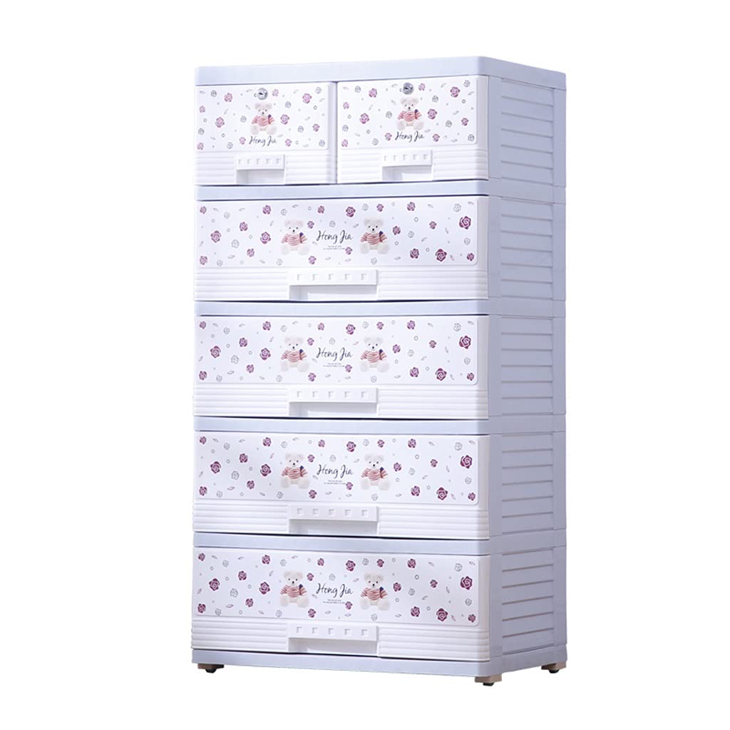 ZHAOSHUNLI 5-Drawer Plastic Storage Cabinet - Thickened Toy & Clothing Organizer for Kids Room, Bedroom, Living Room | Space-Saving Home Organization Solution for Toys, Clothes & Accessories