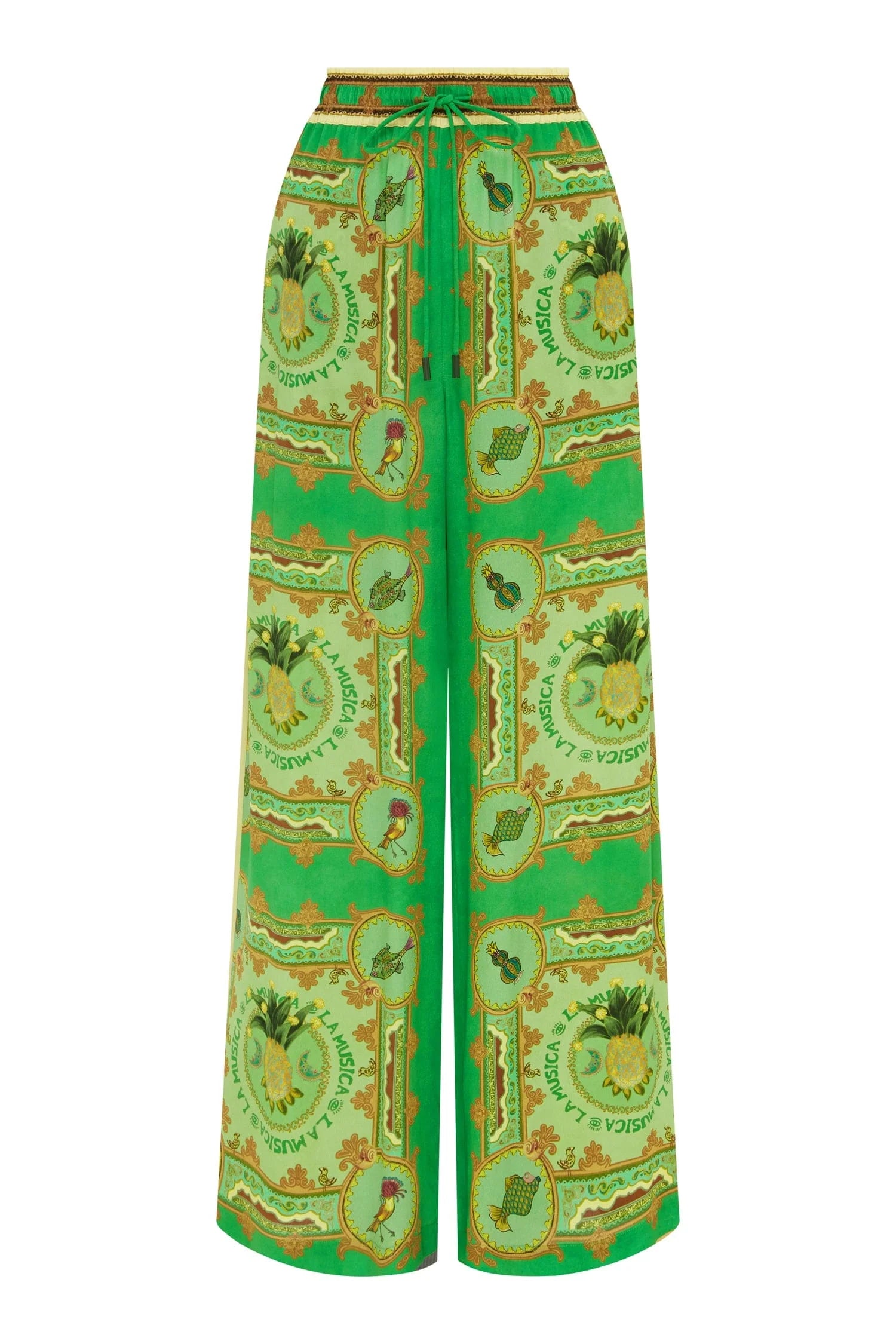 Alémais La Musica Silk Pants - Women's Luxury High-Waisted Flowy Palazzo Pants for Elegant Evening Wear & Special Occasions