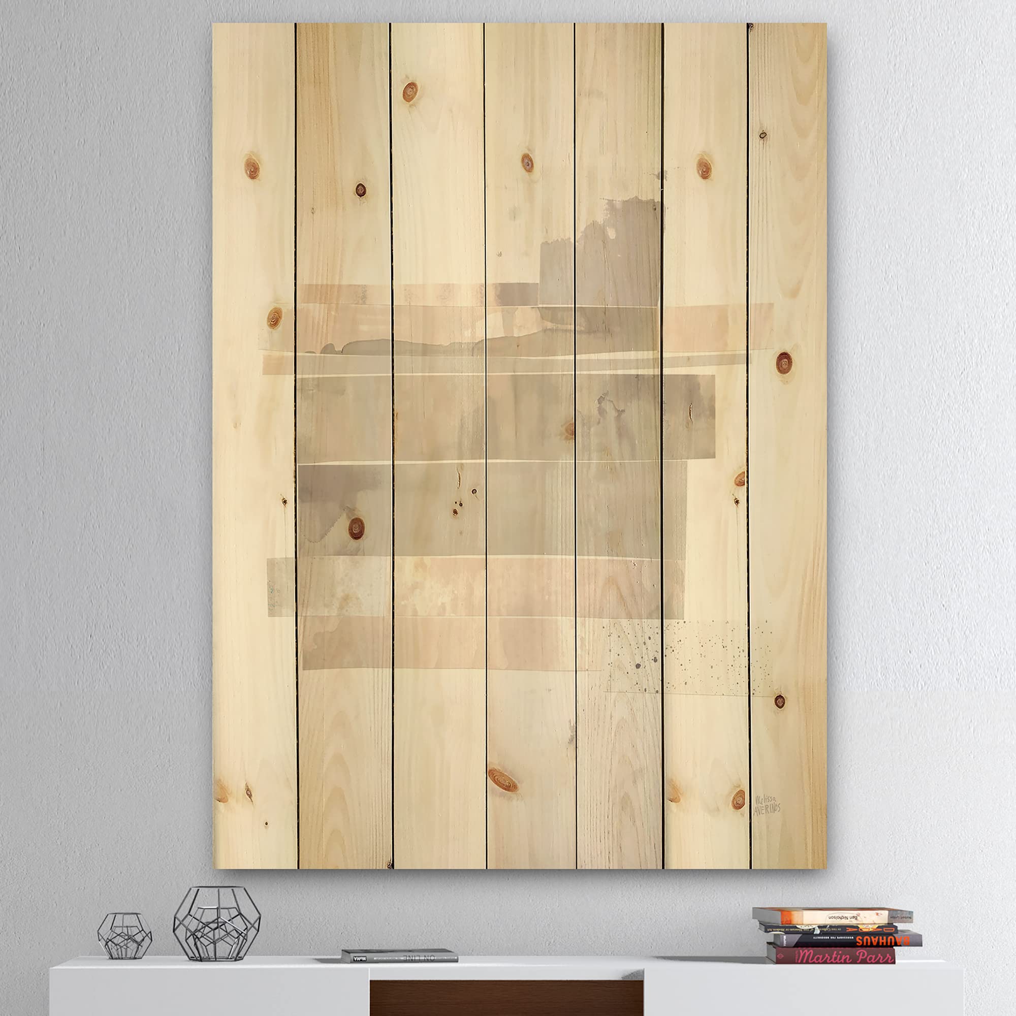 DesignQ Geometric Neutral Form II Shabby Chic Wood Wall Decor - Brown Abstract Wood Wall Art - Large Natural Pine Wood Panels - Perfect for Living Room, Bedroom & Office Decor
