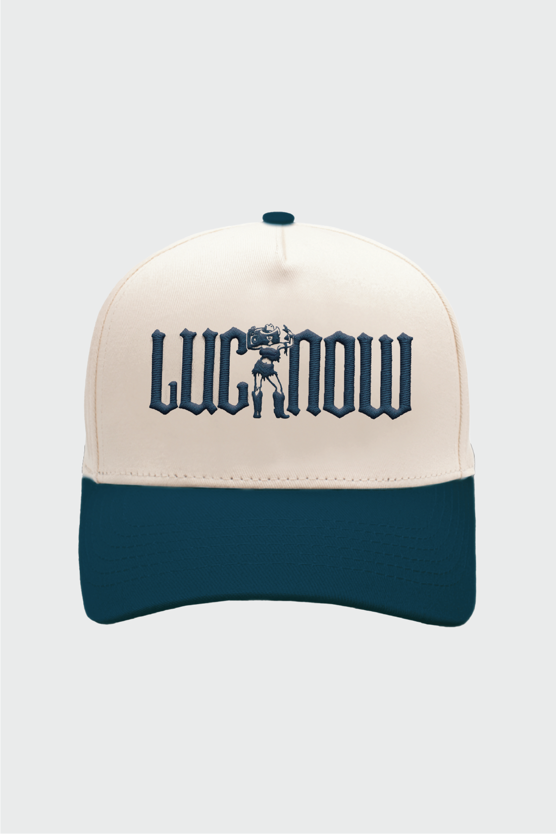 Lucknow Festival Snapback Hat - Navy & Cream Adjustable Baseball Cap for Men & Women - Perfect for Festivals, Concerts, and Casual Outfits