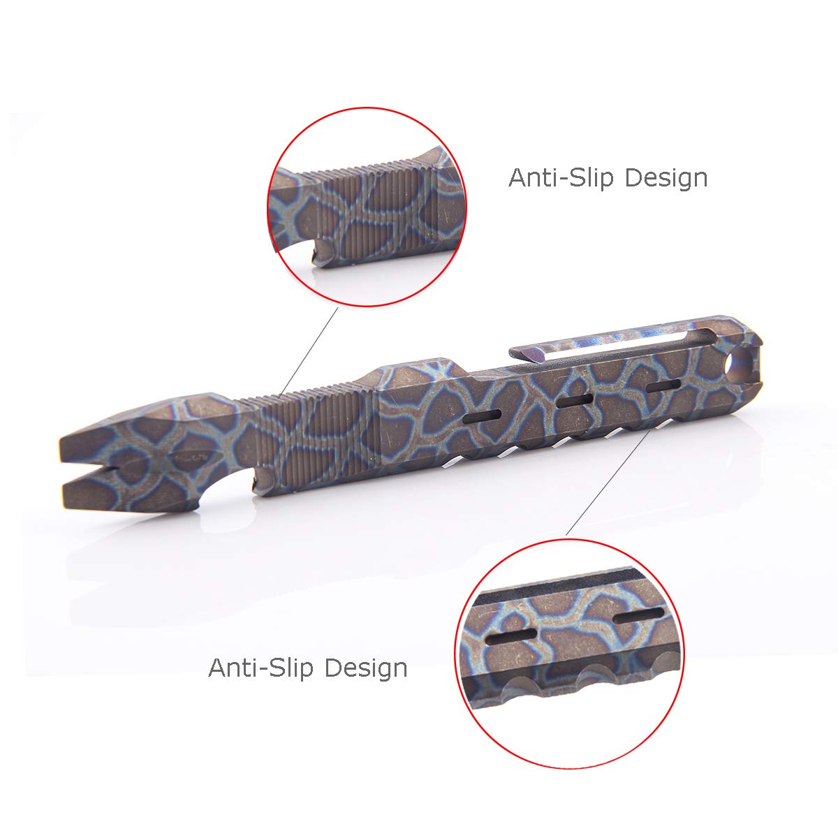 Premium Titanium EDC Pry Bar - Multifunctional Pocket Tool with Nail Puller, Bottle Opener & Clip | Compact Everyday Carry Gear for Camping, Hiking & Survival Kits