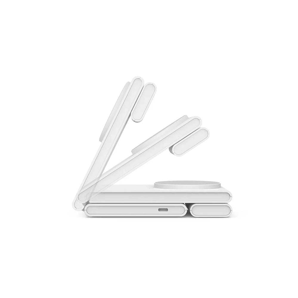 FlexCharge Trio: 3-in-1 Fast Wireless Charging Station for iPhone, Samsung & AirPods - Perfect for Home, Office & Nightstand Charging