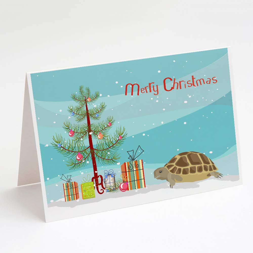 Turtle Merry Christmas Greeting Cards - Pack of 8 Blank A7 Note Cards (5x7 inches) with Envelopes - Whimsical Holiday Stationery for Christmas Wishes, Gifts & Festive Correspondence