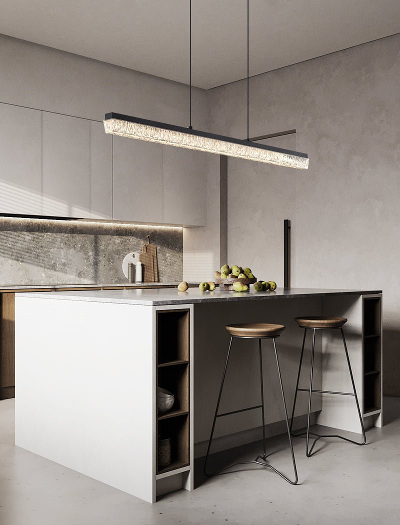 Calyx Island Pendant Light - Modern Glass Hanging Fixture for Kitchen Island, Dining Room & Living Room Decor