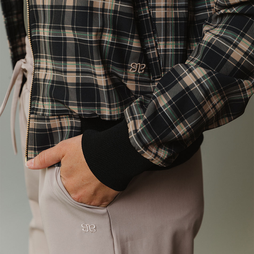 Stylish Bonnie Plaid Bomber Jacket for Women - Trendy Fall & Winter Outerwear - Perfect for Casual Outings, Streetwear Fashion, and Layering in Cool Weather