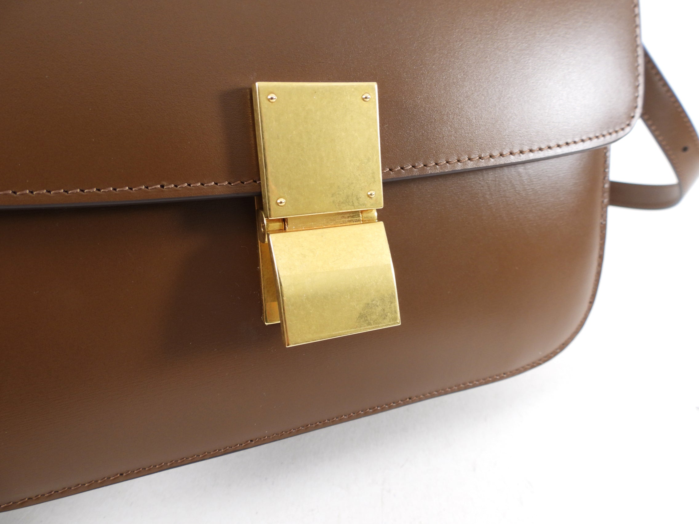 Celine Medium Classic Box Bag in Camel Brown - Timeless Luxury Handbag for Women, Perfect for Work, Travel & Everyday Elegance