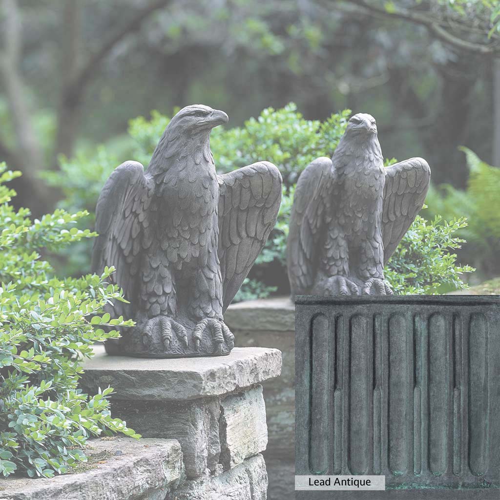 Campania International Eagle Statue - Left & Right Gazing - Elegant Home & Garden Decor for Outdoor & Indoor Use