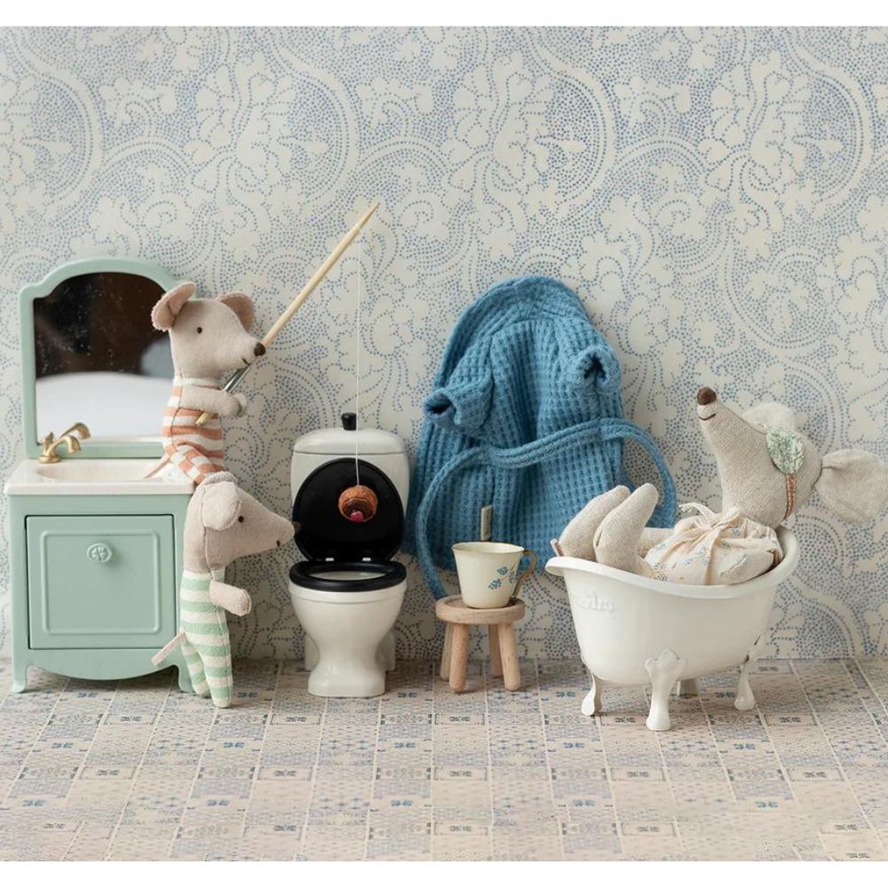 Maileg Miniature Sink Dresser for Mouse Castle Playset - Mint Green Dollhouse Furniture for Pretend Play & Kids Room Decor