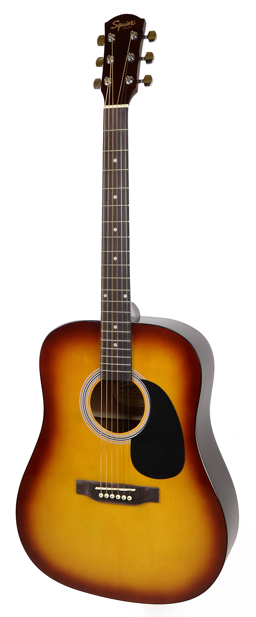 Fender Squier Dreadnought Acoustic Guitar Sunburst Bundle with Gig Bag, Tuner, Strap, Strings, Picks & Accessories - Perfect for Beginners, Campfire Singalongs & Home Recording Studios