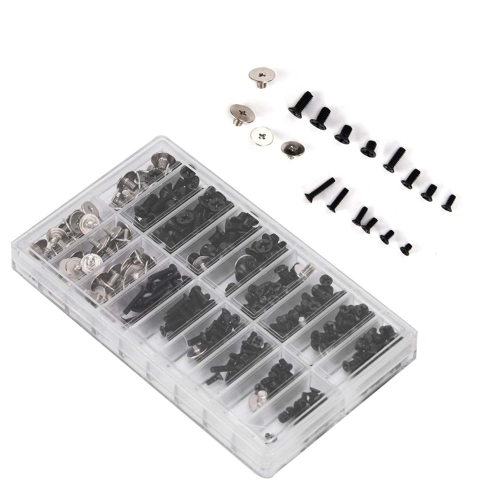 360Pcs Computer Screws Kit - Cross Head Replacement Screws for Laptop, PC, Watch Repair - Durable Alloy Steel Machine Screws for Electronics & Small Devices (Home & Office Use)