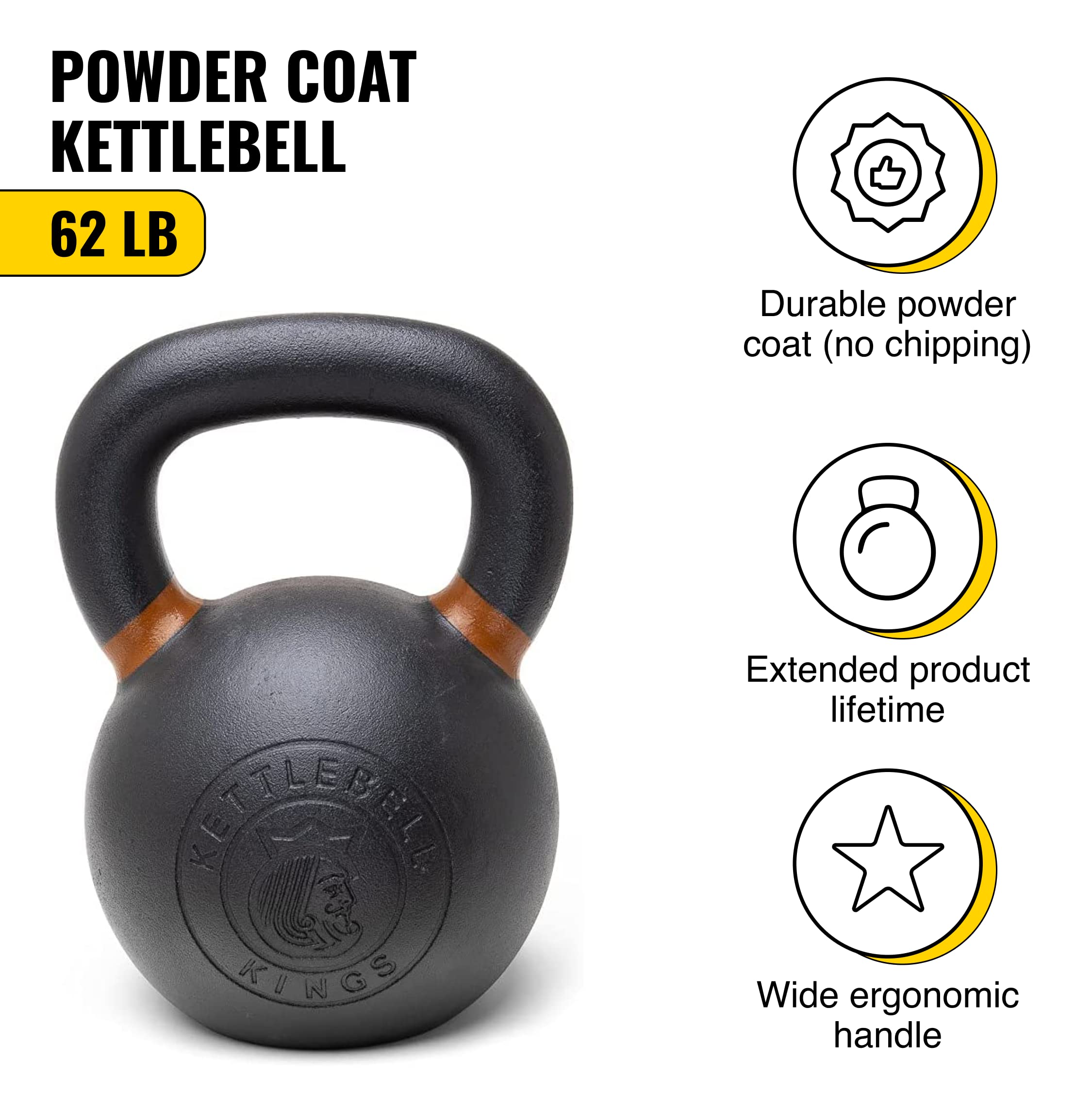 Powder Coated Kettlebell Weights 9-97 lbs - Premium Strength Training Kettlebells for Men & Women - Durable Home Gym Equipment for CrossFit, HIIT & Functional Training - Perfect for Weightlifting, Cardio & Full-Body Workouts