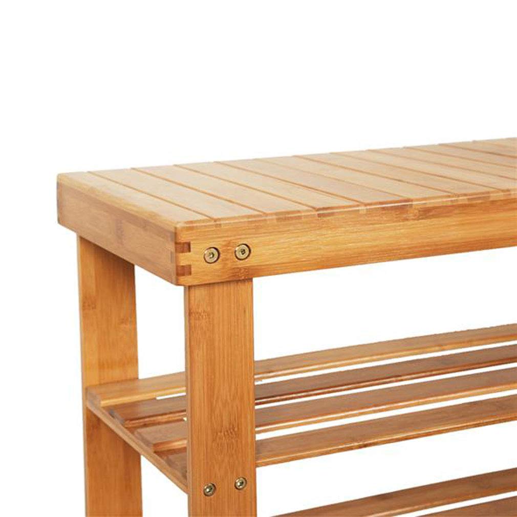 Premium 3-Tier Bamboo Shoe Rack Bench - Space-Saving Shoe Storage Organizer with Wood Finish - Perfect for Entryway, Hallway, Bathroom & Living Room Organization - Sturdy Shoe Shelf for Home & Office Use