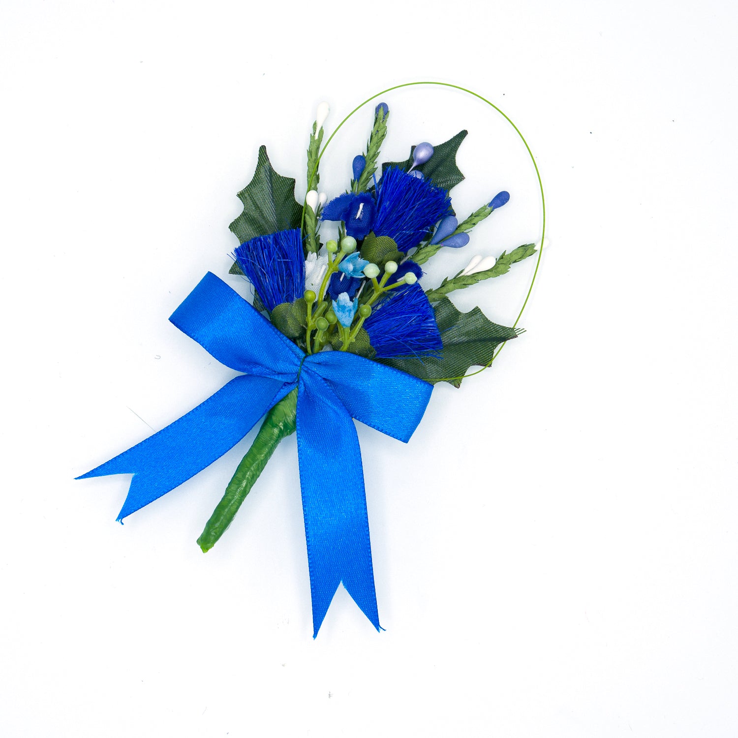 Royal Blue Heather Buttonhole Ribbon for Weddings, Proms & Special Events - Elegant Floral Accessory