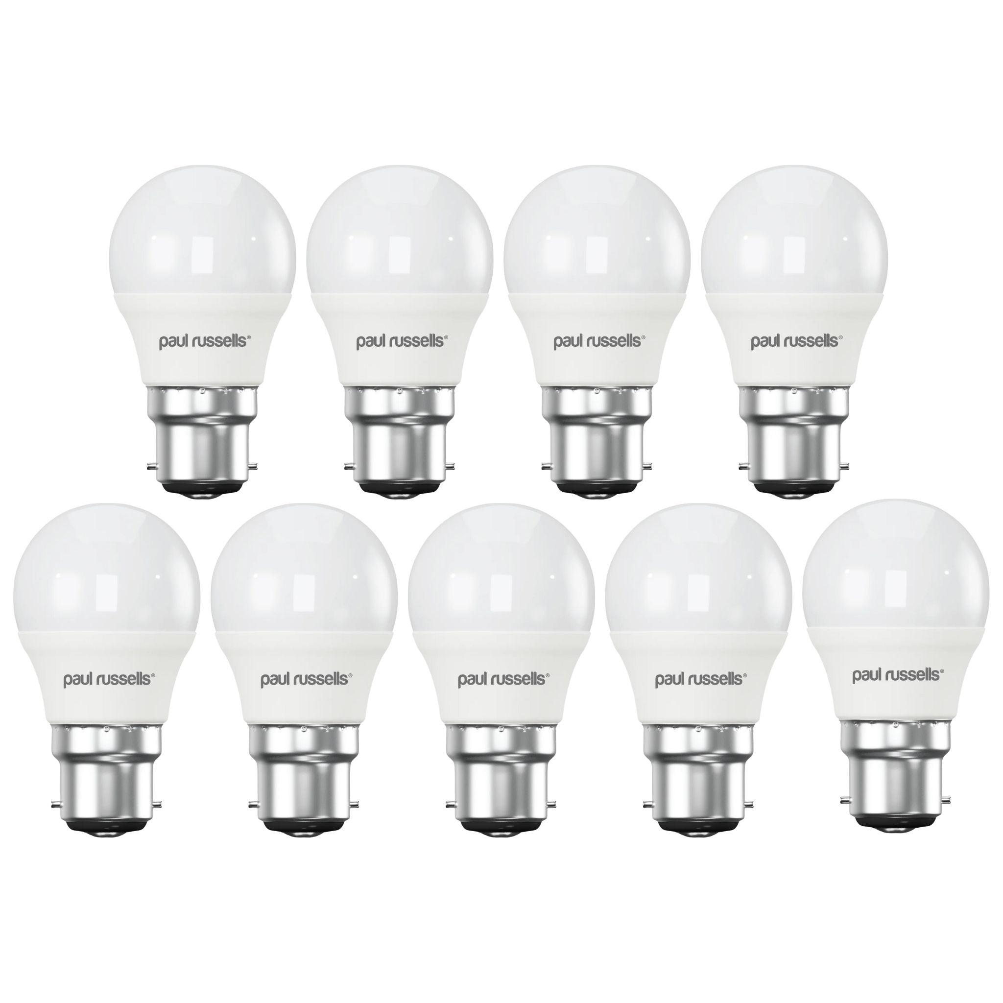 9-Pack LED Dimmable B22 Bayonet Light Bulbs - 5.5W (40W Equivalent) Warm White 2700K - Energy Saving Golf Ball Bulbs for Bedroom, Living Room & Table Lamps