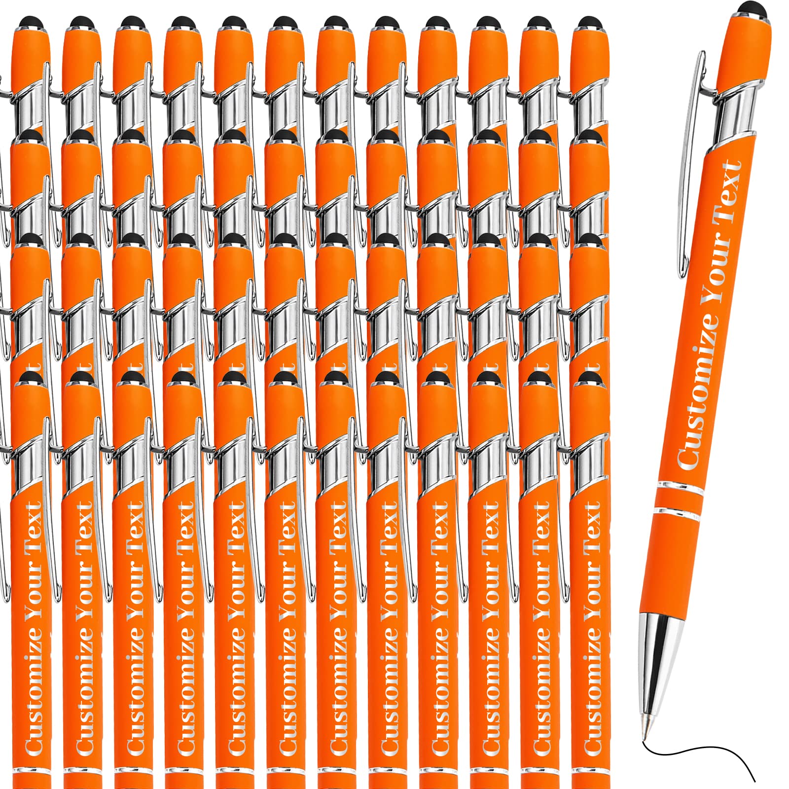 500-Pack Custom Engraved Ballpoint Pens with Stylus - Personalized Bulk Pens for Business, Graduation, Wedding & Christmas Gifts (Free Name/Text Engraving) - Perfect for Corporate Events, School Supplies & Party Favors