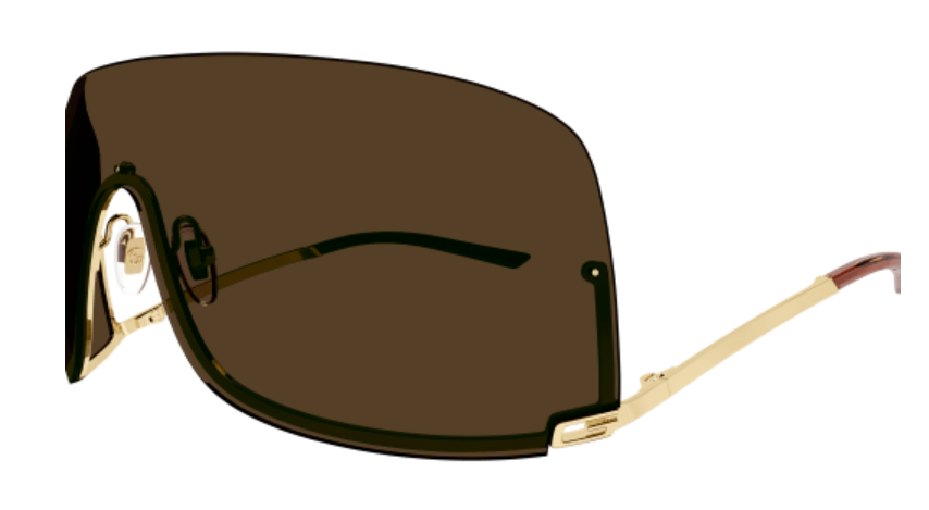 Gucci GG1560S 002 Gold/Brown Full Lens Men's Sunglasses for Driving, Outdoor & Fashion - Luxury Aviator Style Shades for Men