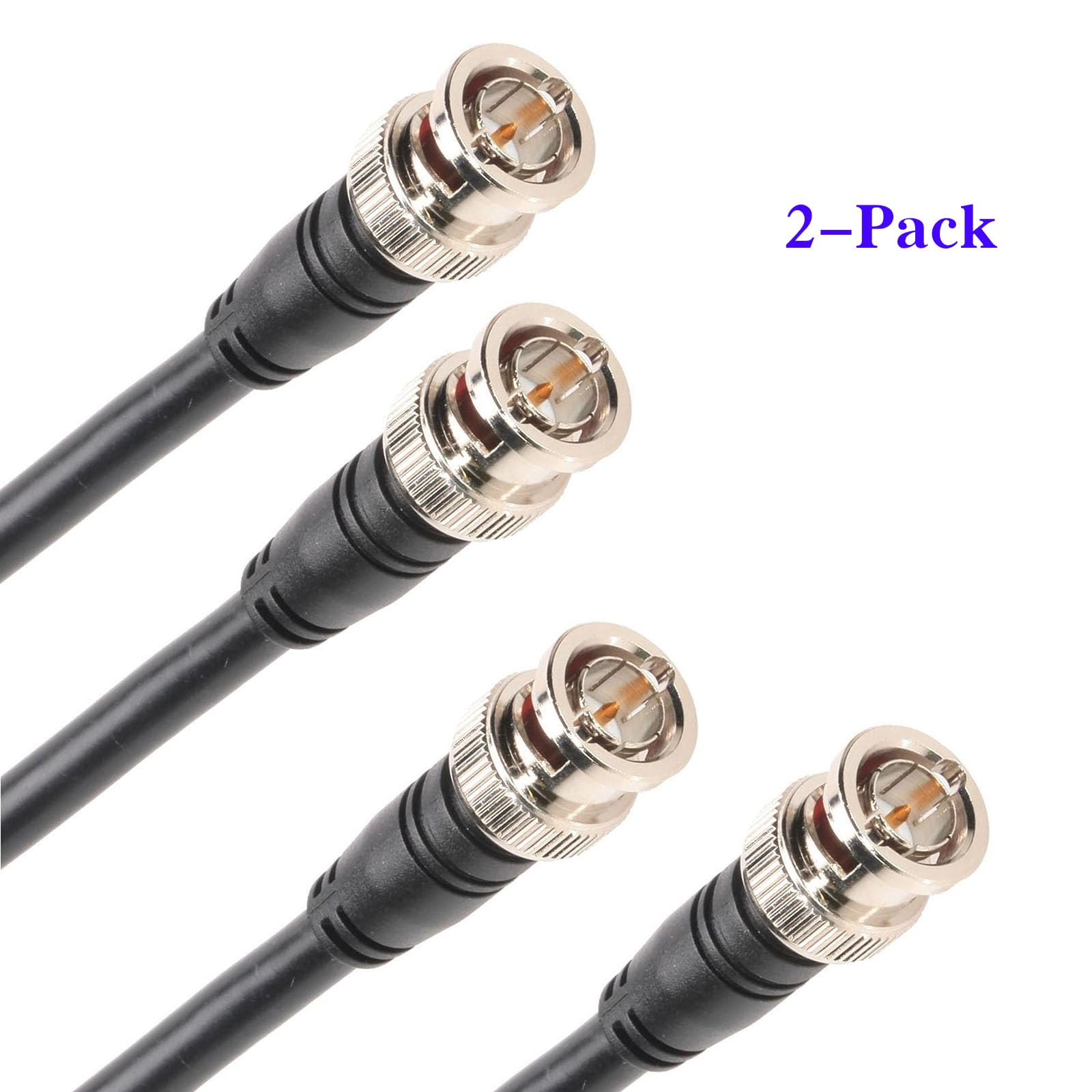 SDI BNC Cable 75 Ohm HD-SDI 3G/6G SDI RG59 BNC Video Cable 3ft - 4K/1080p HD-SDI 3G-SDI Compatible for CCTV DVR Cameras, Recorders & SDI to HDMI Converters (2-Pack) - Perfect for Professional Video Production & Surveillance Systems