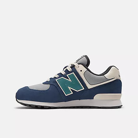 New Balance Kids 574 Sneakers - Navy/Grey - Lightweight & Comfortable for School, Play & Everyday Wear