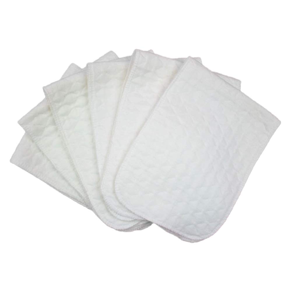 10-Pack Premium Cotton Diaper Changing Pads - 3-Layer Portable Baby Diaper Mat for Newborns & Infants - Soft, Absorbent & Washable White Changing Pads with Storage Pocket - Perfect for Travel, Nursery & On-the-Go Diaper Changes