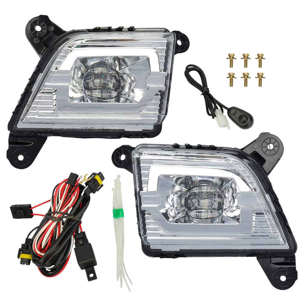MAYASAF Clear Lens LED Fog Lights Kit - Compatible with Chevy Silverado 1500 (2019-2022 Models) - Durable Bumper Fog Lamps for Enhanced Visibility in Rain, Snow & Off-Road Driving