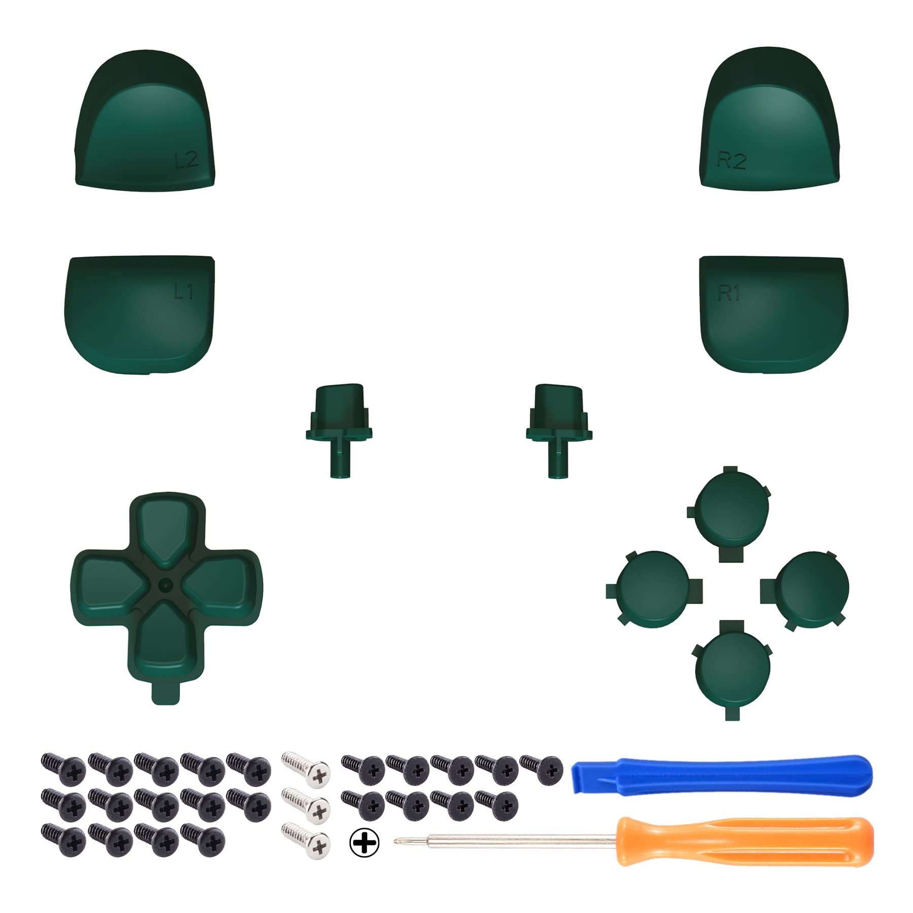 **eXtremeRate Racing Green Full Set Replacement Buttons for PS5 Controller (BDM-010 & BDM-020) - D-Pad, Triggers, Face Buttons & Share Options - Upgrade Your Gaming Experience**    *(Perfect for competitive gaming, custom controller builds, and enhancing PS5 gameplay performance)*