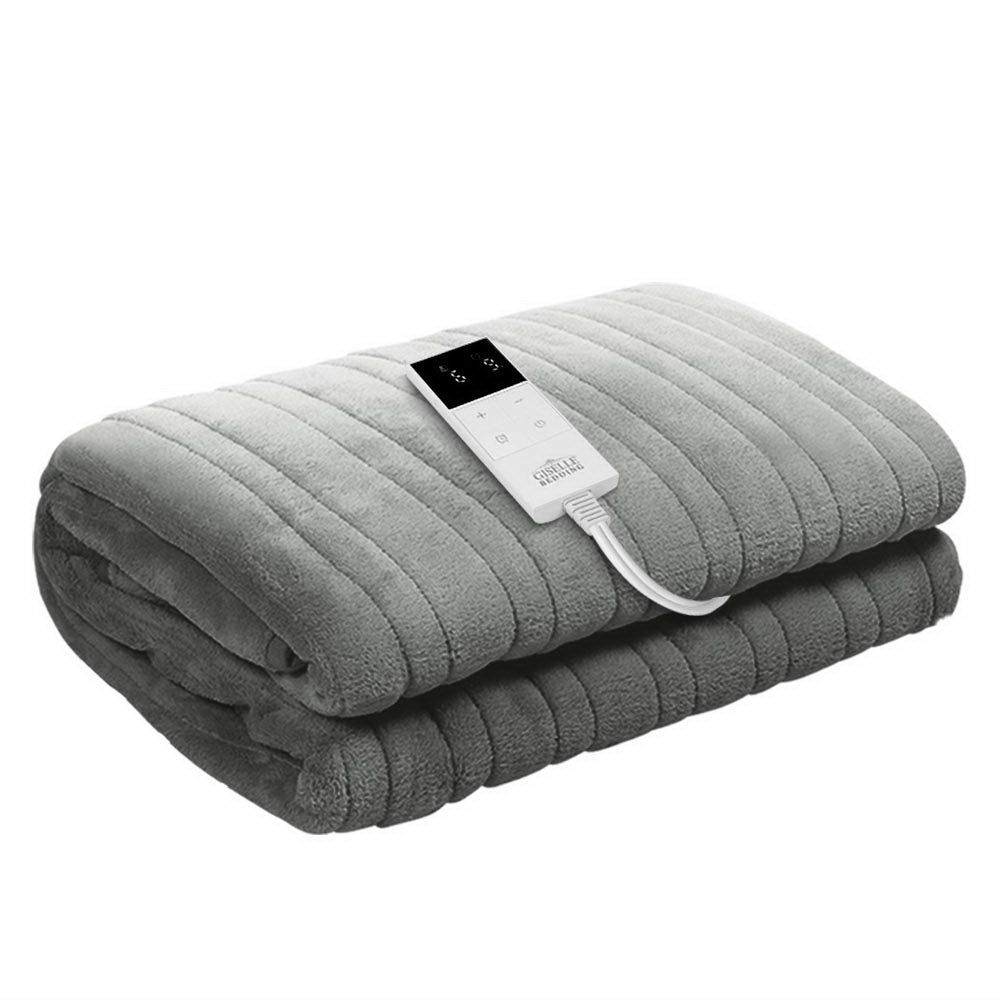 Electric Heated Throw Blanket - Ultra Soft Fleece, Machine Washable, Silver - Perfect for Cozy Nights, Winter Warmth & Home Comfort