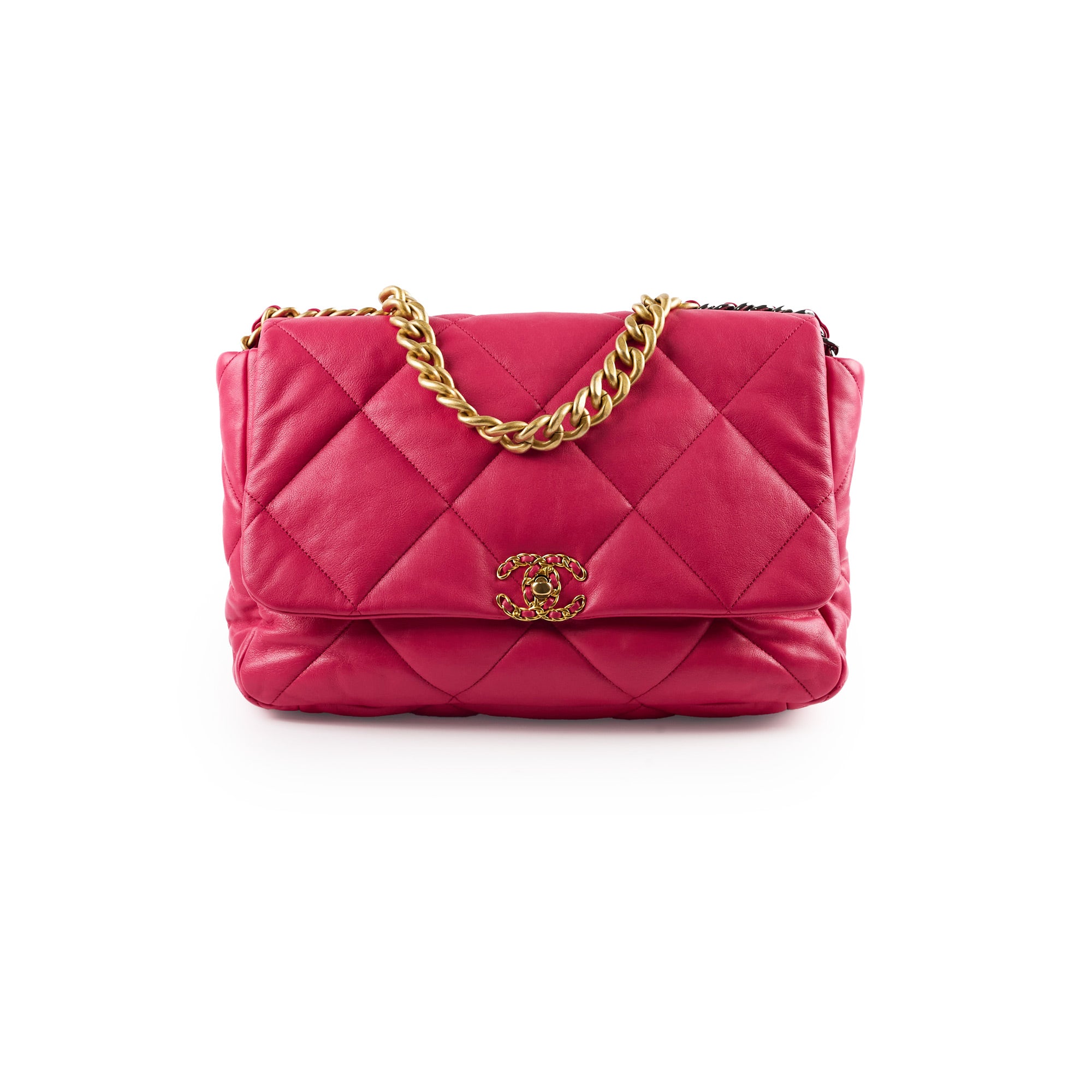 Chanel 19 Large Coral Pink Goatskin Handbag - Luxury Designer Shoulder Bag for Women | Perfect for Parties, Work & Everyday Use