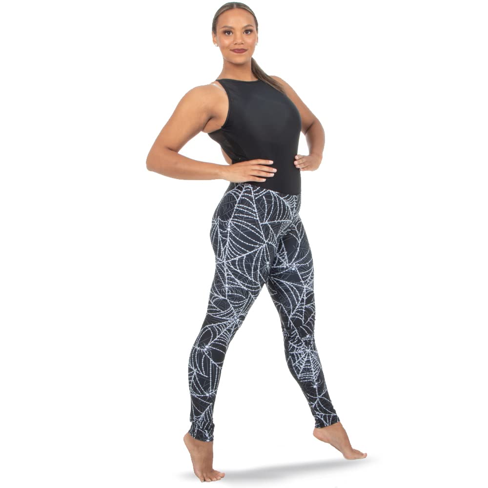 Spider Web Print Halloween Workout Leggings for Women - Spooky Activewear for Yoga, Gym & Costume Parties