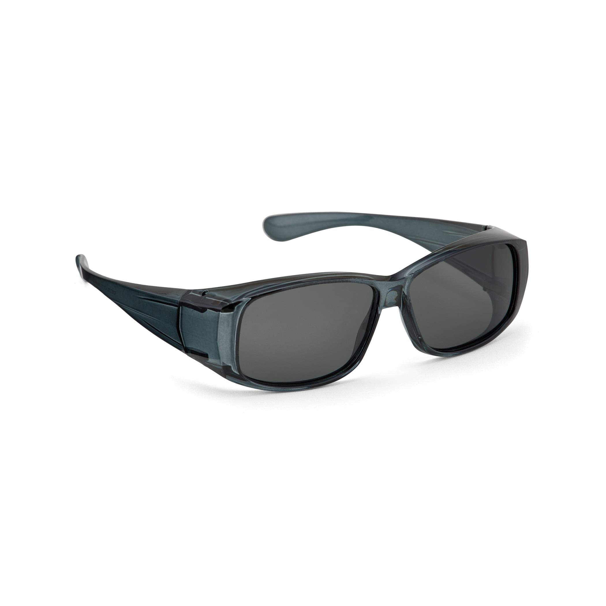 Fit Over Polarized Sunglasses for Men & Women - Black UV Protection Clip-On Shades - Perfect for Driving, Fishing, and Outdoor Activities