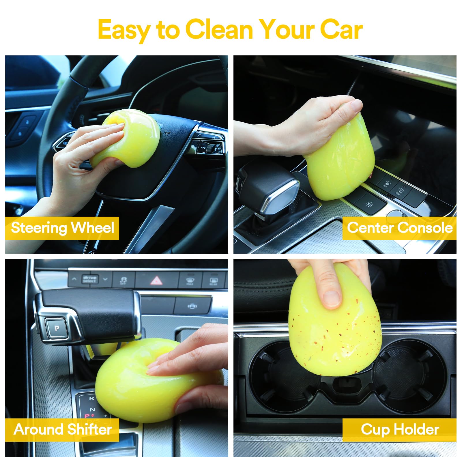 PULIDIKI Car Cleaning Gel - 2 Pack Auto Detailing Putty for Interior Dust Removal | Reusable Slime Cleaner for Car Vents, Keyboards & Electronics | Non-Toxic Car Accessories for Deep Cleaning & Maintenance