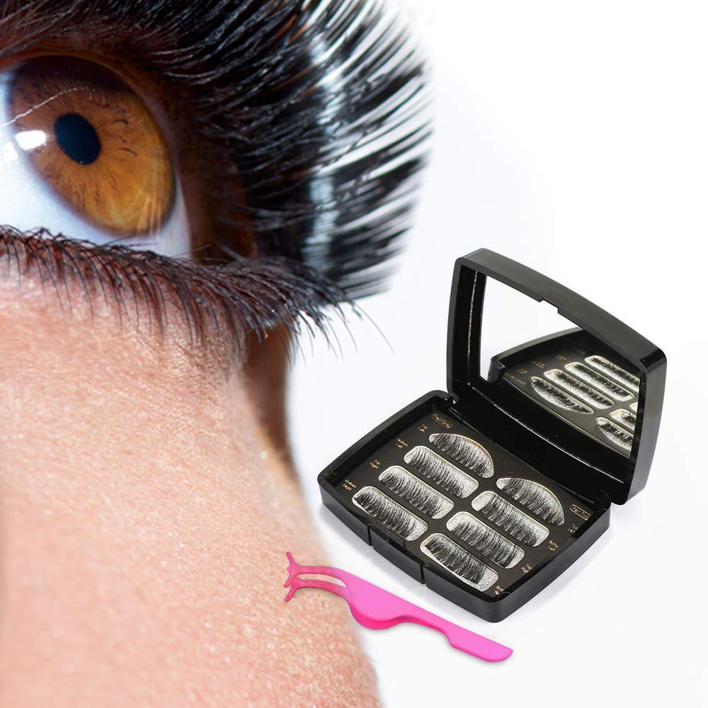 Glamza Magnetic Eyelashes Kit - Reusable False Eyelashes with Easy Applicator Tool for Natural Look | Perfect for Weddings, Parties & Daily Makeup
