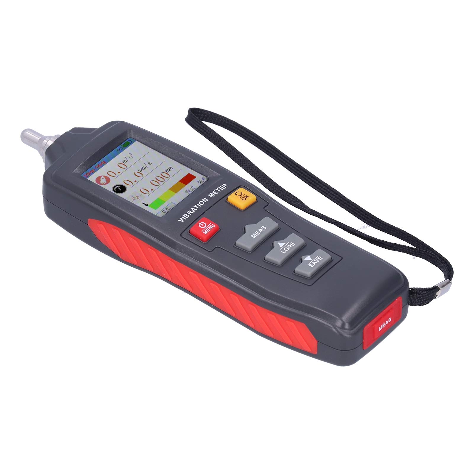 Eujgoov WT63B Portable Vibration Meter - Digital Vibrometer Tester for Industrial Equipment, HVAC Systems & Machinery Vibration Analysis | Measures Displacement, Velocity & Acceleration | Durable Construction for On-Site Testing