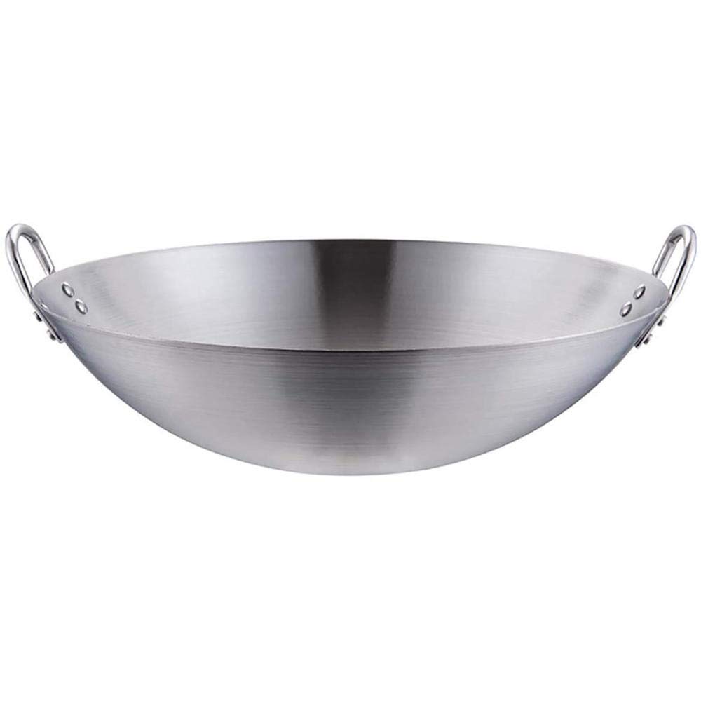 Premium Stainless Steel Wok Pan - Nonstick Stir Fry Pan for Gas Stoves - 13.5 to 16 Inch (34-40cm) - Perfect for Asian Cooking, Outdoor Camping & Professional Kitchen Use