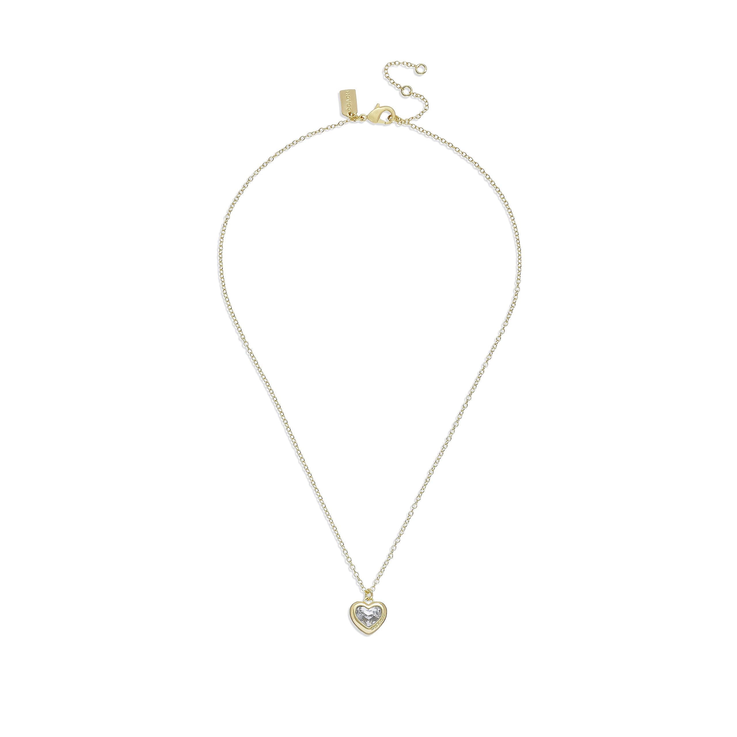 Coach Stone Heart Short Pendant Necklace for Women - Elegant Minimalist Jewelry Gift for Valentine's Day, Anniversary & Special Occasions | Perfect for Date Night, Party & Everyday Wear