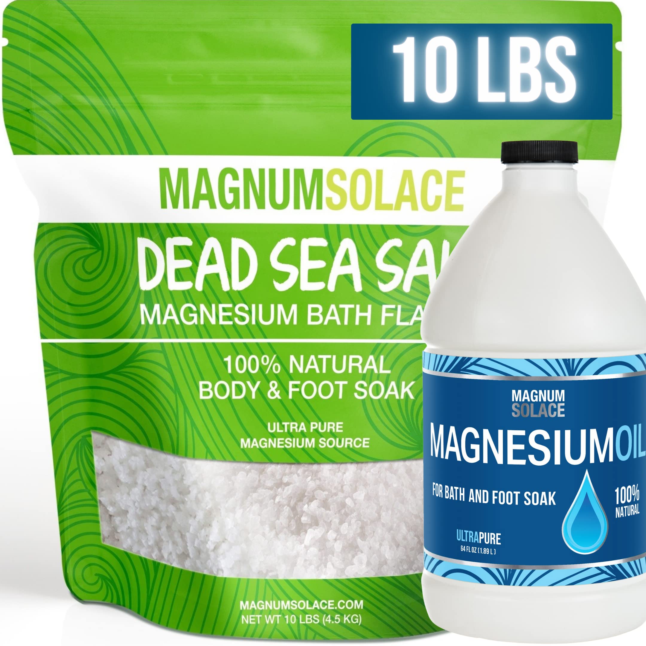 Pure Magnesium Oil & Magnesium Bath Flakes for Relaxation & Muscle Recovery - Natural Pain Relief & Sleep Aid for Athletes & Stress Relief