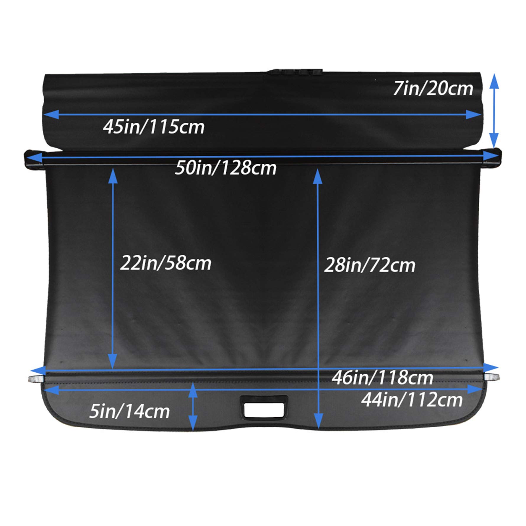 2014-2018 Subaru Forester Black Rear Trunk Cargo Cover | Manual Door Security Shade Replacement | Perfect for Road Trips & Grocery Hauling