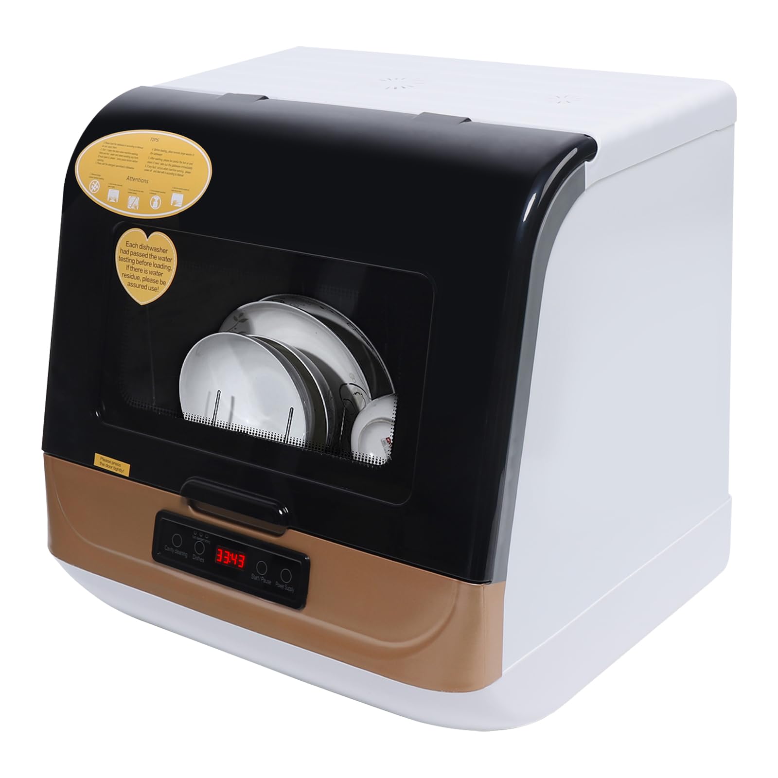 Comfee 110V Portable Countertop Dishwasher - Compact Mini Dishwasher with 360° Auto Spray, 4 Washing Programs & Air-Cooled Drying | Perfect for Small Kitchens, Apartments, RVs & Dorm Rooms