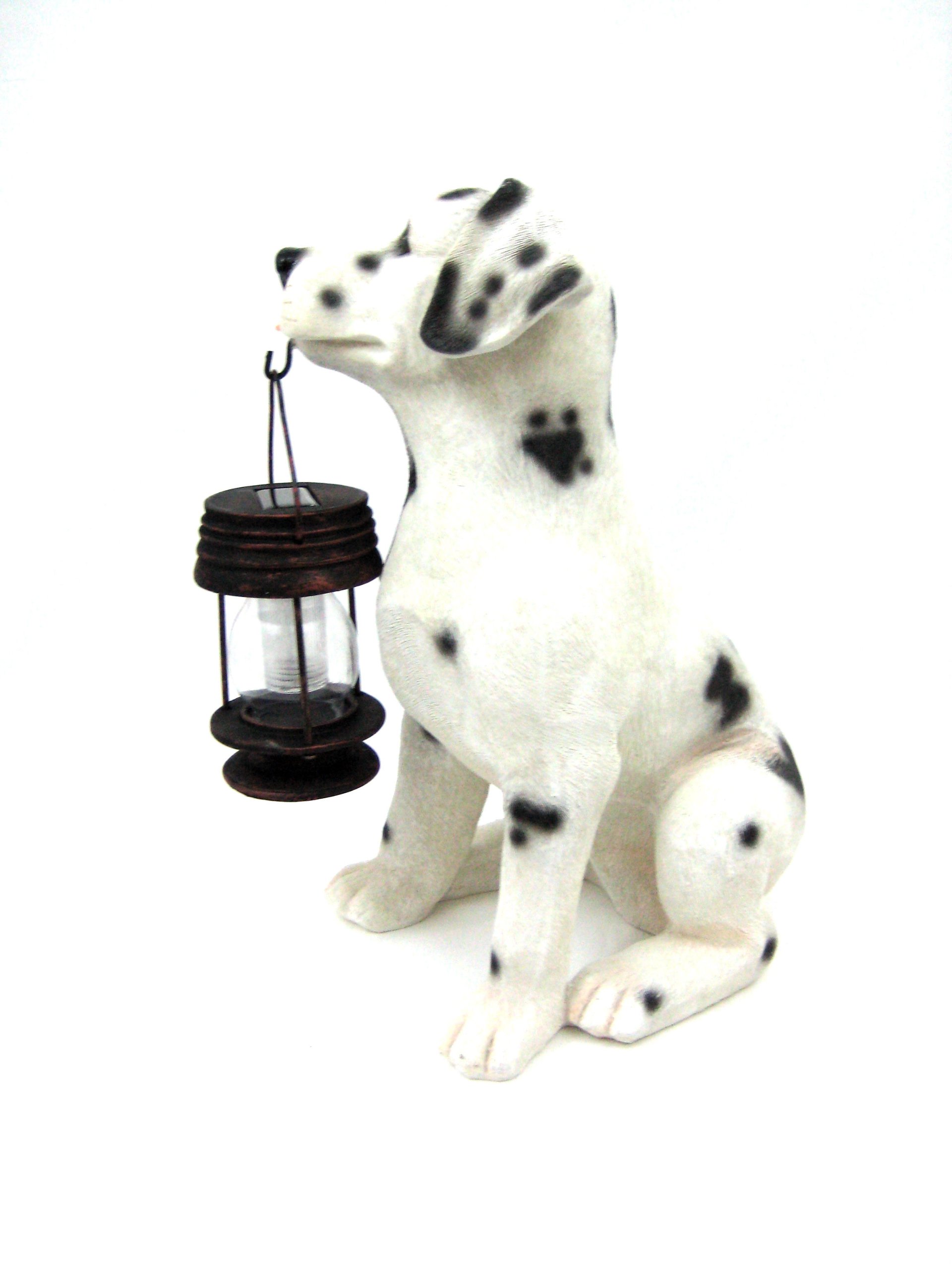 Solar-Powered Decorative Dalmatian Dog Lantern Light - Energy Saving Outdoor Garden & Pathway Lighting for Patio, Yard, and Walkway