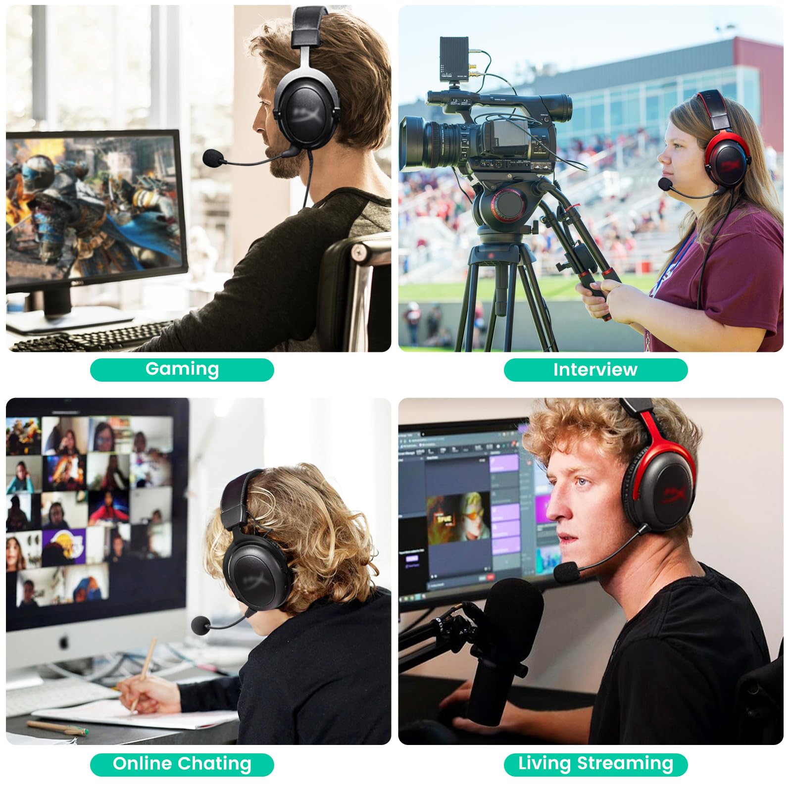 HyperX Cloud III/Cloud 3 Replacement Microphone - Detachable 3.5mm Noise Cancelling Boom Mic for Gaming Headsets - Compatible with PC, Xbox One, PS4, PS5 - Perfect for Online Gaming, Streaming & Voice Chat