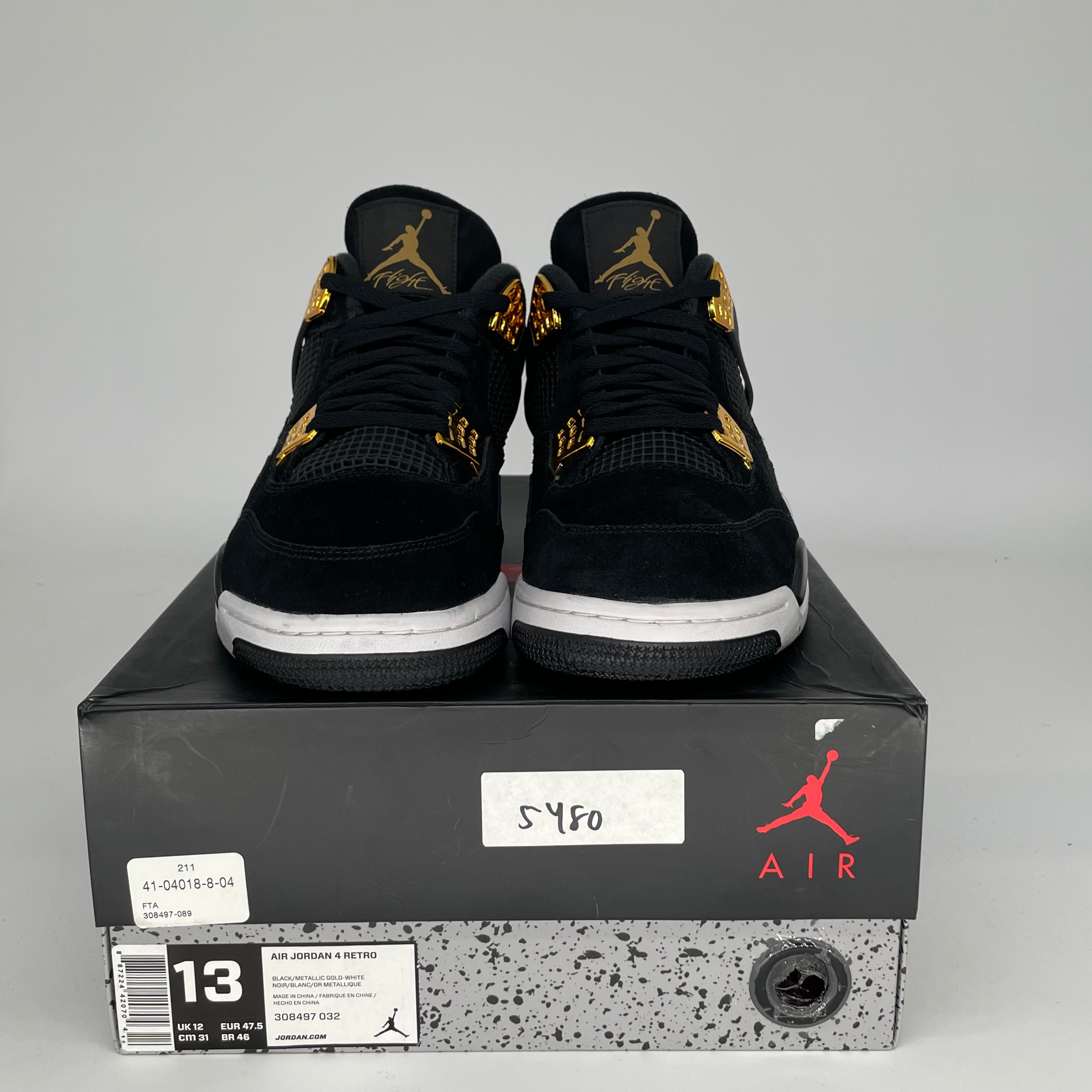 Air Jordan 4 Retro 'Royalty' Men's Basketball Shoes Size 13 (308497-032) - Perfect for Sneaker Collectors & Streetwear Fashion