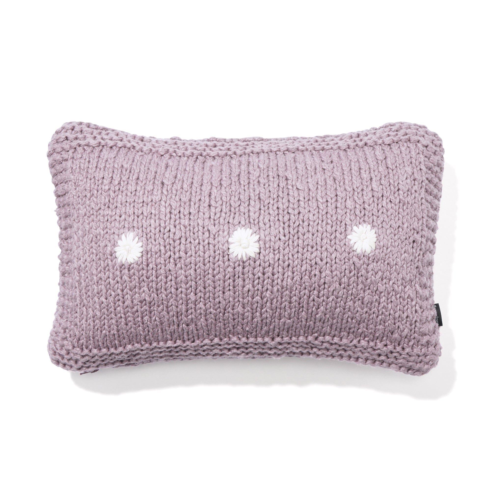Soft Knit Flower Cushion Cover 16x10 Inches - Purple Bohemian Pillow Case for Sofa, Bed, Chair - Home Decor & Cozy Living Room Accessories